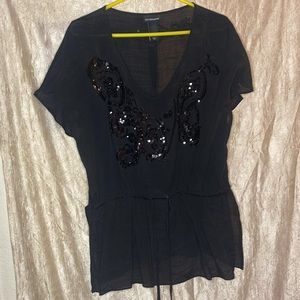 LaneBryant Black sequins Top